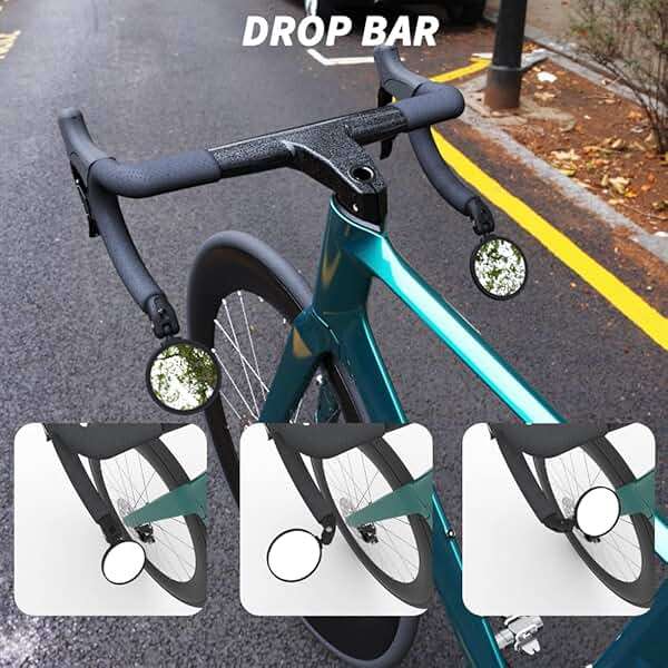 BriskMore Bike Mirrors,Bike Bar End Mirror, HD Glass Convex Lens Bicycle Rearview Mirror, Safe Cycling Rearview Mirror, Easy to Install - Image 5