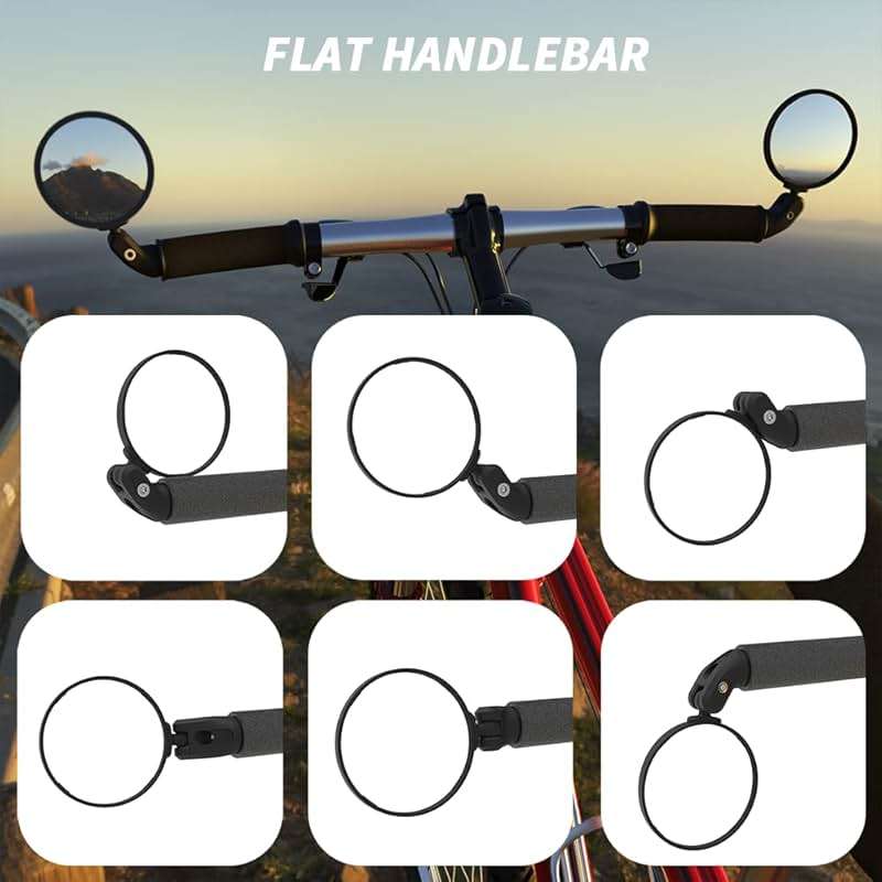 BriskMore Bike Mirrors,Bike Bar End Mirror, HD Glass Convex Lens Bicycle Rearview Mirror, Safe Cycling Rearview Mirror, Easy to Install - Image 6