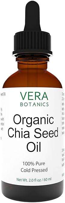 Vera Botanics ORGANIC CHIA SEED OIL 100% Pure & Natural, Unrefined, Cold-Pressed For Face, Dry Skin, Nails, Lips, Body & Hair - Image 1