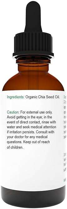 Vera Botanics ORGANIC CHIA SEED OIL 100% Pure & Natural, Unrefined, Cold-Pressed For Face, Dry Skin, Nails, Lips, Body & Hair - Image 2