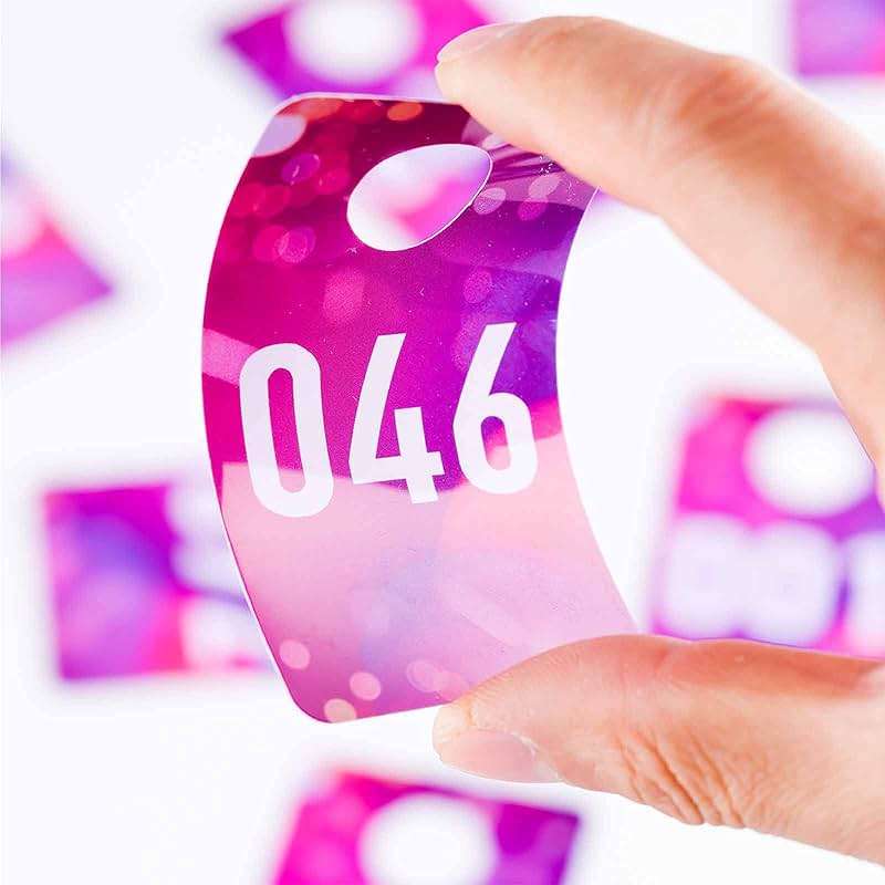 Live Plastic Number Tags Consecutive Live Number Tag, 1.97x3.15 Inch (5x8cm),Normal and Reverse Mirror Image Number Cards for Live Sales, Hanger Cards for Clothes, Reusable (1-100, Pink Spots) - Image 2