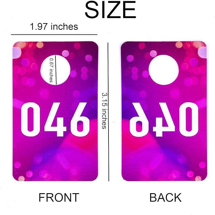 Live Plastic Number Tags Consecutive Live Number Tag, 1.97x3.15 Inch (5x8cm),Normal and Reverse Mirror Image Number Cards for Live Sales, Hanger Cards for Clothes, Reusable (1-100, Pink Spots) - Image 3