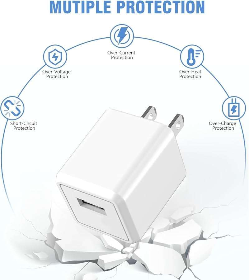 iPhone Charger,2Pack 6FT USB Wall Charger Fast Charging USB Cable Charging Cube Travel Plug Block with 6Foot Fast Cuble Lightning Cable Cord for iPhone 14 13 12 11 Pro Max XS XR X 8 7 SE2022 iPad - Image 5