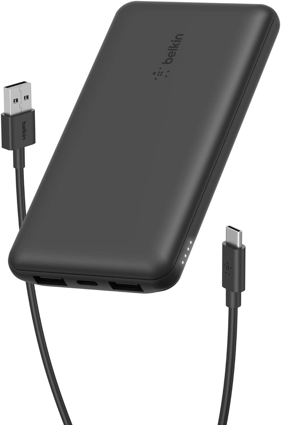 Belkin Portable Charger - 15W 3 Port Power Bank Battery Pack with 10000mAh Battery - Fast Charging for iPhone, Samsung Phone, More - USB C to A Cable Included - Image 1