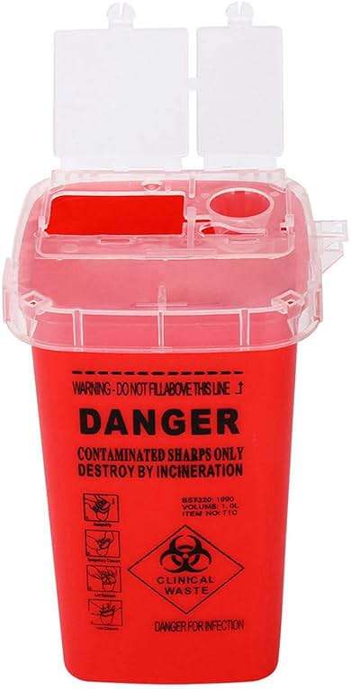 DOWEI Sharps Disposal Container,5 Pack Biohazard Needle Disposal Container 1 Quart Size for Supplies Accessories - Image 2