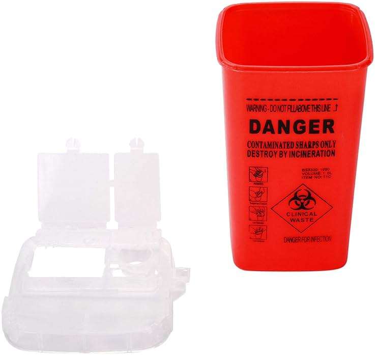 DOWEI Sharps Disposal Container,5 Pack Biohazard Needle Disposal Container 1 Quart Size for Supplies Accessories - Image 3