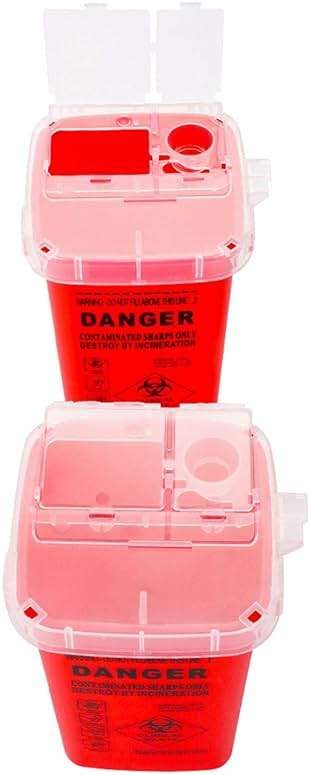 DOWEI Sharps Disposal Container,5 Pack Biohazard Needle Disposal Container 1 Quart Size for Supplies Accessories - Image 4