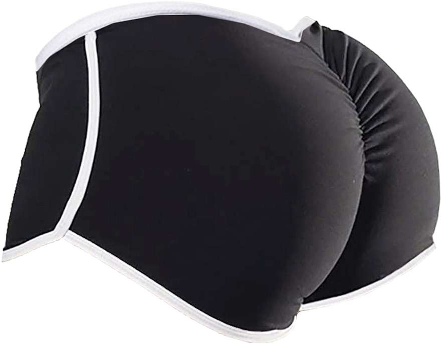 Women High Wasit Booty Shorts Workout Tights Ruched Butt Lift Yoga Legging Pants - Image 1