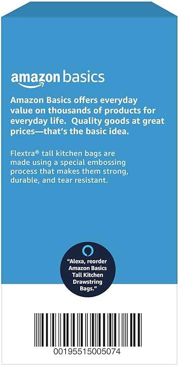 Amazon Basics Flextra Tall Kitchen Drawstring Trash Bags, 13 Gallon, 120 Count - Image 6
