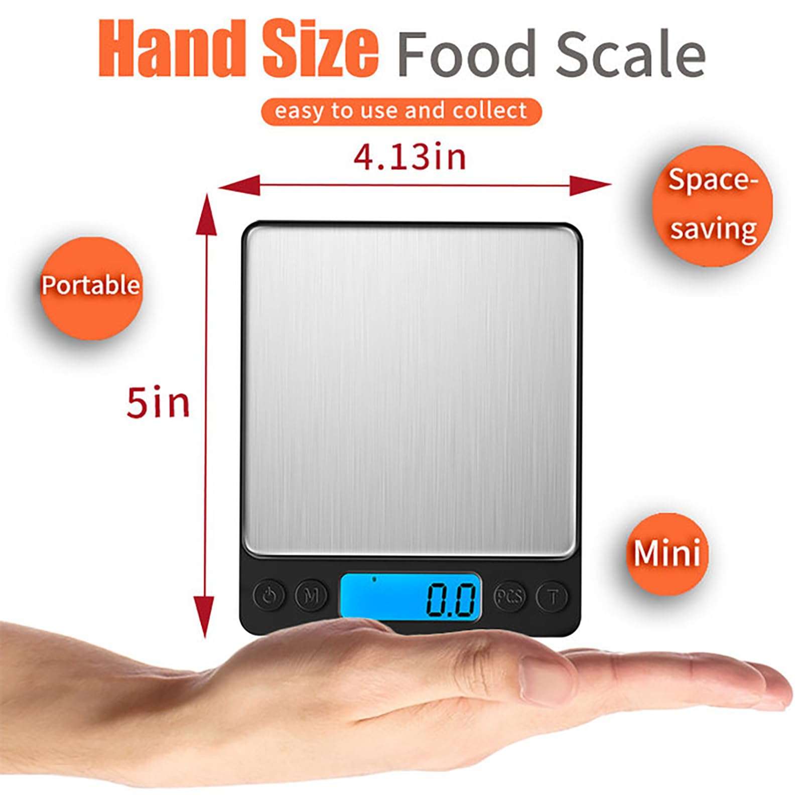 Digital Food Kitchen Scale Upgraded, YONCON 3000g/0.1g High Accuracy Mini Pocket Scale Measures in Grams and oz for Cooking, Baking, Jewelry, Tare Function,2 Trays, LCD Display (Batteries Included) - Image 3