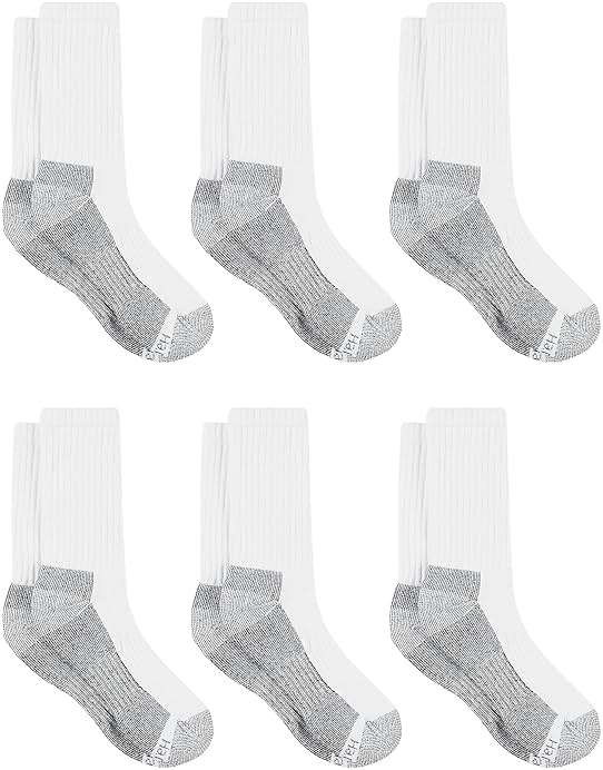 Hanes Men's Work Socks, Cushioned Crew Socks, Moisture-wicking Socks & Odor Control, Black & White, 6 & 12 Pack Available - Image 4