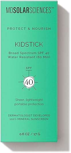MDSolarSciences Mineral KidStick SPF 40 | Gentle Sunscreen Stick for Kids | Zinc Oxide, Vitamins C & E | Easy Glide On, Broad-Spectrum, Fragrance-Free | Baby Registry Essential | 0.6 oz - Image 9