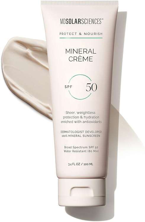 MDSolarSciences Mineral Crème SPF 50 Sunscreen for Face – Water-Resistant, Broad Spectrum UV Protection – Blendable Micronized Zinc Oxide – Smooth, Natural Matte Finish - Image 1