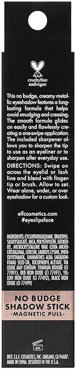 e.l.f. No Budge Shadow Stick, Longwear, Smudge-Proof Eyeshadow, Twist-up Design & Built-in Sharpener, Vegan & Cruelty-Free, Magnetic Pull - Image 5