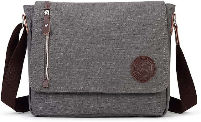 Sechunk Canvas Small Messenger Bag Vintage Shoulder bag Everyday Purse Crossbody bag for men women - Image 1