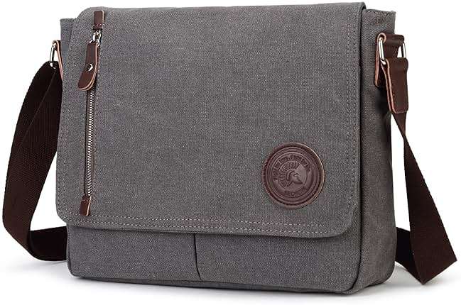 Sechunk Canvas Small Messenger Bag Vintage Shoulder bag Everyday Purse Crossbody bag for men women - Image 2