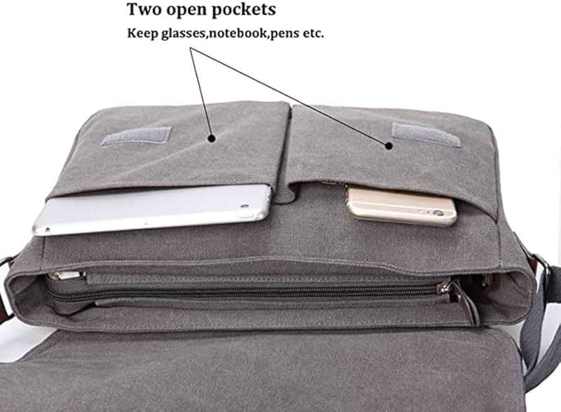 Sechunk Canvas Small Messenger Bag Vintage Shoulder bag Everyday Purse Crossbody bag for men women - Image 6