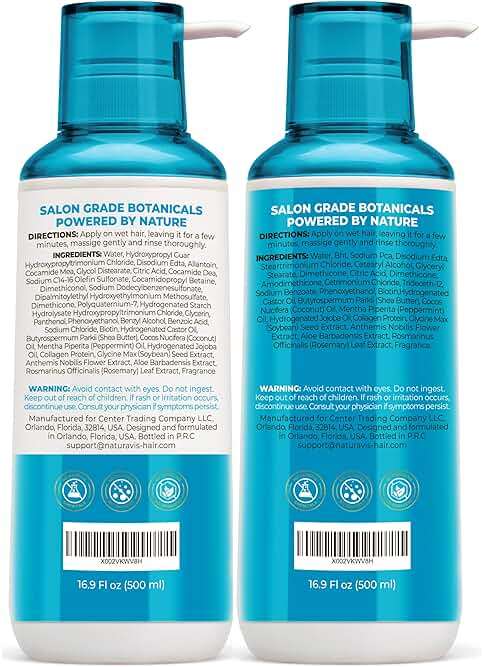 Biotin Shampoo and Conditioner Set with Castor Oil - Sulfate Free Formula to Boost Volume for Thinning Hair - Thickening Ingredients for Men and Women - Volumizing Salon Grade Treatment with Rosemary - Image 8