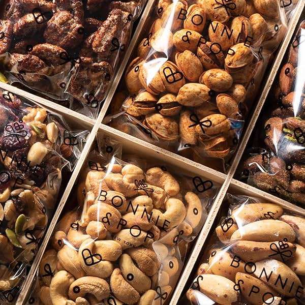Nut Gift Basket | Healthy Gift of Assorted Nuts in Reusable Wood Crate | Large Variety Tray with Unique Flavors |Fathers Day, Parties, Holidays, Birthday, Sympathy, Office, Thank You, Him, Her | Bonnie & Pop - Image 4