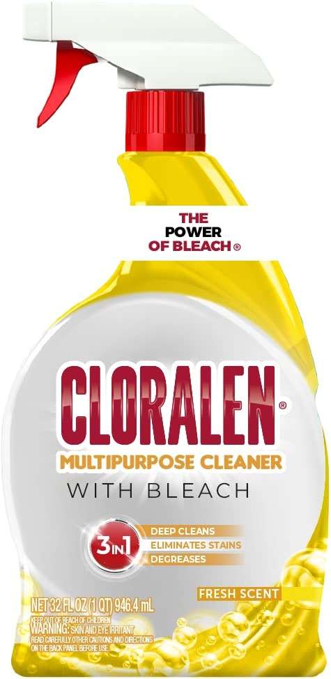 Cloralen All Purpose Cleaner with Bleach Spray - 32 fl oz - Fresh Scent - 3-in-1 Multipurpose Cleaner Spray - Deep Cleans, Eliminates Stains & Degreases - Image 1