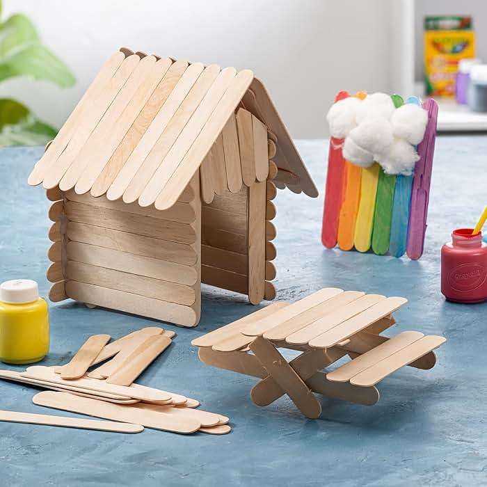 Gusto [1000 Count] Jumbo 6 Inch Wooden Multi-Purpose Popsicle Sticks, Craft Sticks for ICES, Ice Cream, Waxing, Tongue Depressor Wood Sticks -(Formerly Comfy Package) - Image 2