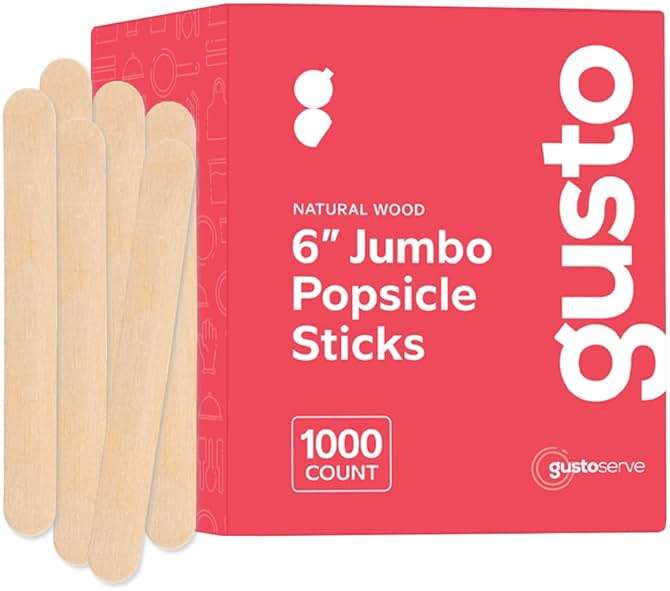 Gusto [1000 Count] Jumbo 6 Inch Wooden Multi-Purpose Popsicle Sticks, Craft Sticks for ICES, Ice Cream, Waxing, Tongue Depressor Wood Sticks -(Formerly Comfy Package) - Image 7