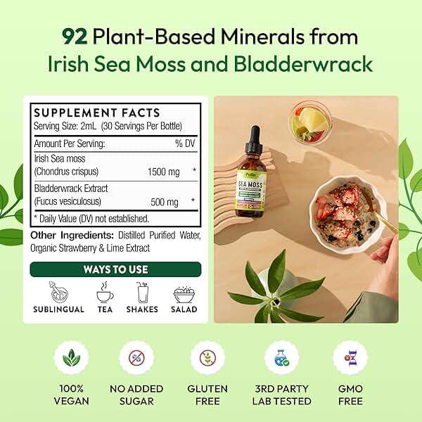 Pella Nutrition Sea Moss Drops with Bladderwrack – 4X Faster Absorption Than Irish Sea Moss Gel Superfood, Gummies, and Capsules – Digestive & Immune Support Supplement (Strawberry Lime, 60mL) - Image 4