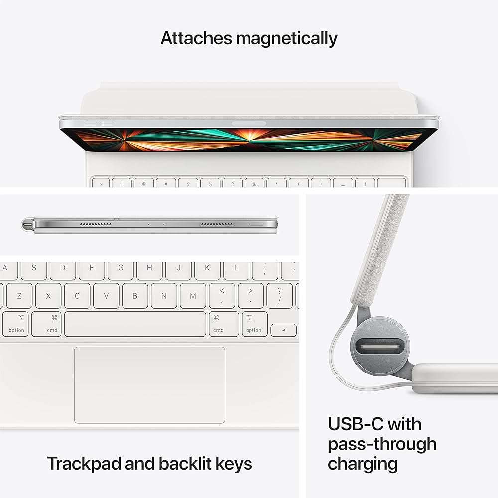 Apple Magic Keyboard: iPad Keyboard and case for iPad Pro 12.9 inch (3rd, 4th, 5th and 6th gen) and iPad Air (M2), Great Typing Experience, Built-in trackpad, US English - Black - Image 6