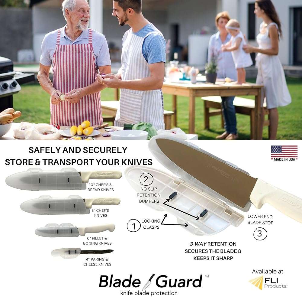 Agilux Blade Guard Knife Blade Protector Made in USA Safe Storage and Transport for Kitchen Knives Protects Edges in Drawers Travel Camping RV, Dishwasher Safe, Grey (10in) - Image 7