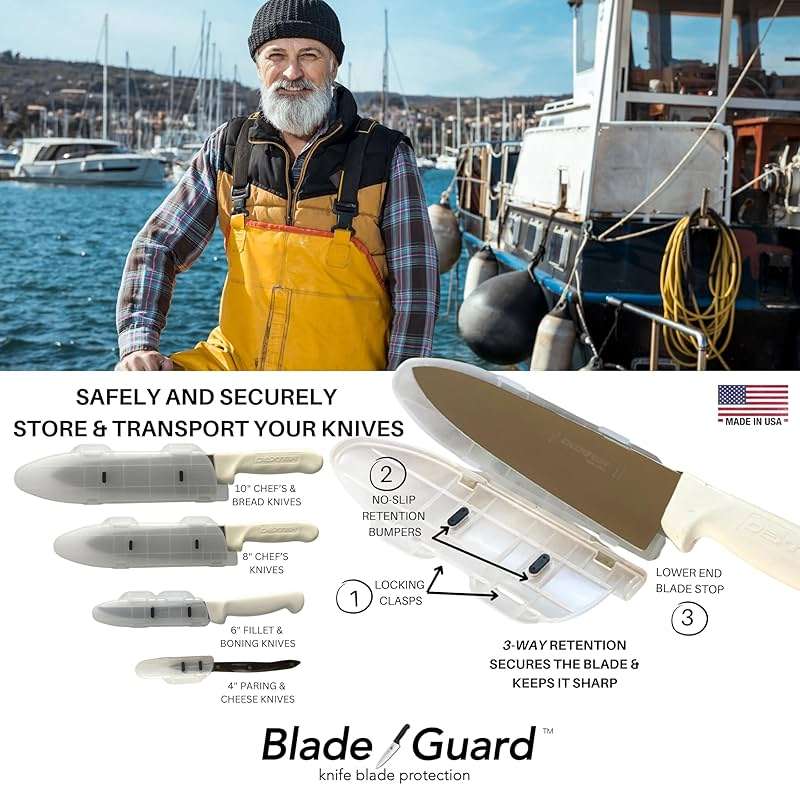 Agilux Blade Guard Knife Blade Protector Made in USA Safe Storage and Transport for Kitchen Knives Protects Edges in Drawers Travel Camping RV, Dishwasher Safe, Grey (10in) - Image 8