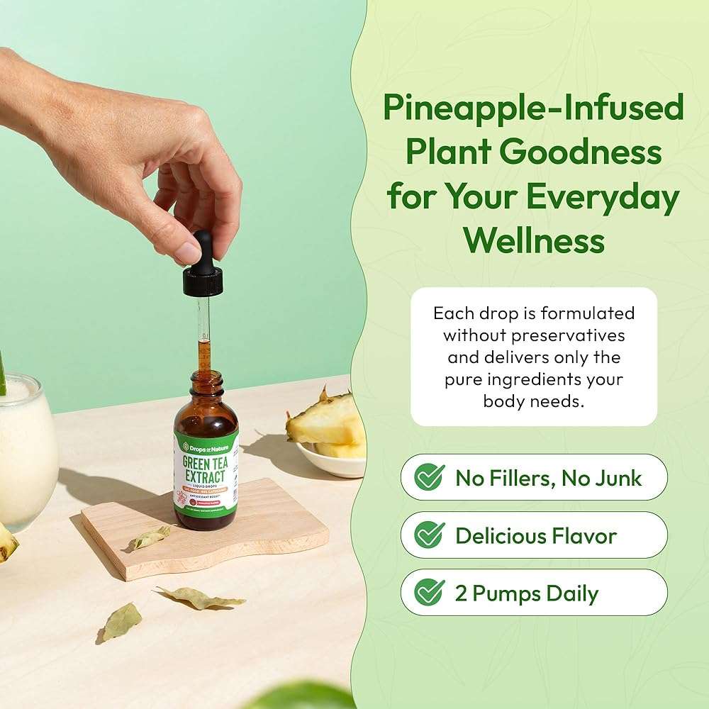 Green Tea 10:1 Extract 50% EGCG - Green Tea Liquid Drops - Vegan, 4X More Powerful Than Pills & Capsules - 2oz Antioxidant & Immune Supplement - Skin, Heart Support, Brain Health & Memory Boost - Image 6