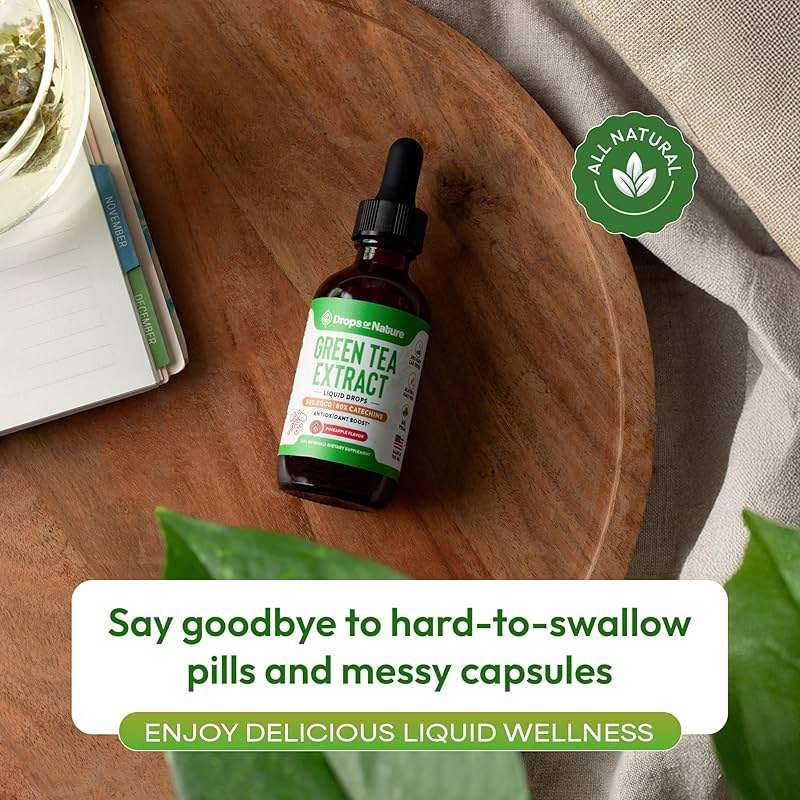Green Tea 10:1 Extract 50% EGCG - Green Tea Liquid Drops - Vegan, 4X More Powerful Than Pills & Capsules - 2oz Antioxidant & Immune Supplement - Skin, Heart Support, Brain Health & Memory Boost - Image 7