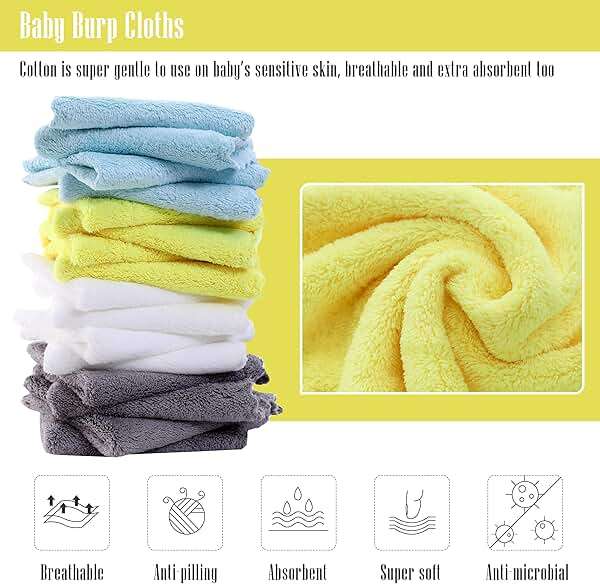 Cute Castle Ultra-Soft Baby Washcloths, 16 Pack - 9" by 9", Gentle on Sensitive Skin for Face and Body, Plush, Super Absorbent Wash Clothes for Girls and Boys - Image 3