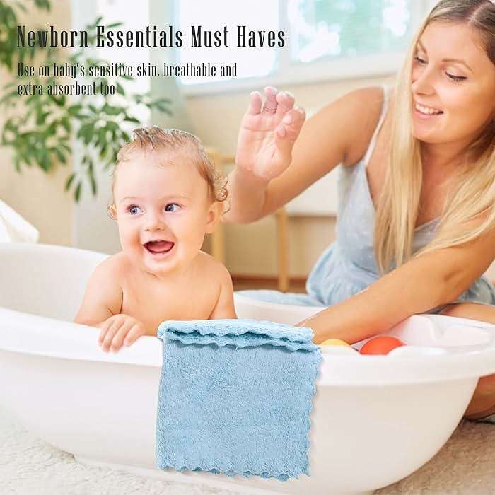 Cute Castle Ultra-Soft Baby Washcloths, 16 Pack - 9" by 9", Gentle on Sensitive Skin for Face and Body, Plush, Super Absorbent Wash Clothes for Girls and Boys - Image 6