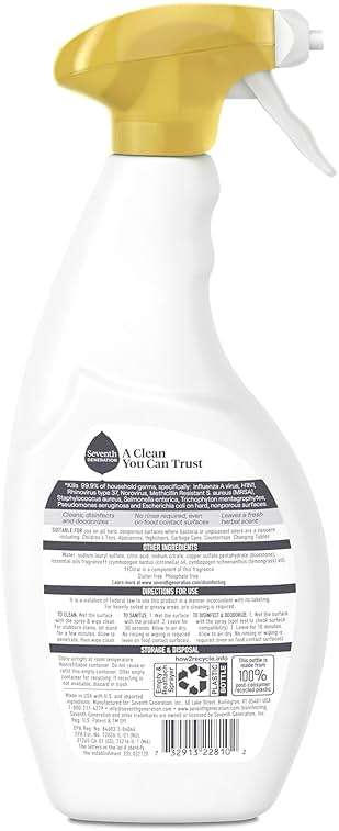 Seventh Generation Lemongrass Citrus Disinfecting Multi-Surface Cleaner - 26 Oz, Pack of 4 - Image 2