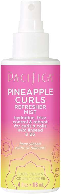 Pacifica Pineapple Curls Refresher Mist - Curl Refresher Spray, with Hyaluronic Acid, Vitamin B5 and Plant Oils, Vegan and Dermatologist Tested Curly Hair Products and Wavy Hair Products - 4 Fl Oz - Image 1