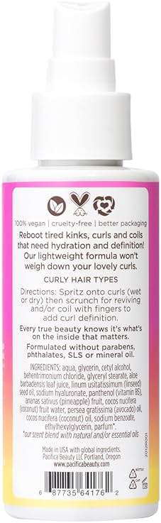 Pacifica Pineapple Curls Refresher Mist - Curl Refresher Spray, with Hyaluronic Acid, Vitamin B5 and Plant Oils, Vegan and Dermatologist Tested Curly Hair Products and Wavy Hair Products - 4 Fl Oz - Image 13