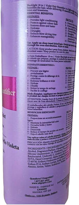 Oligo Professionnel - Blacklight 18-In-1 - Hair Beautifier - Anti Frizz - Leave-in Conditioner - Optimal Hydratation - Argan Oil - Vegan Ingredients - 11 Amino Acids & Moisturizing Formula - 8.5oz - Image 6