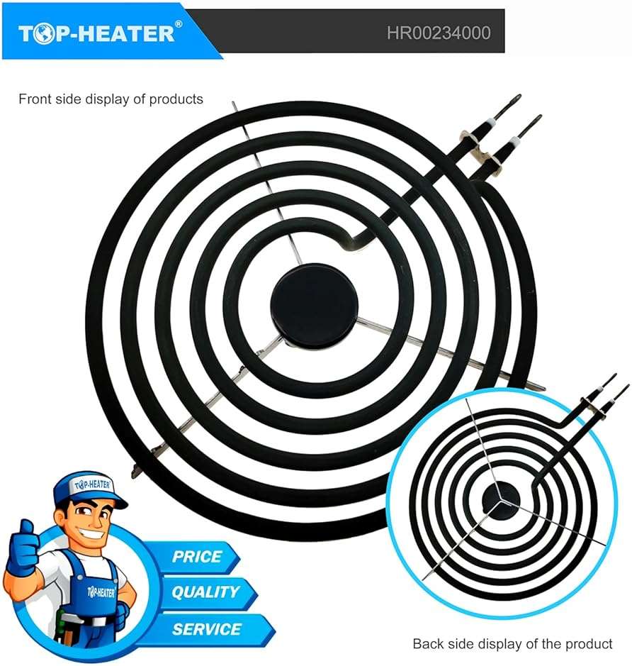 TOP-HEATER MP21YA Electric Stove Burner Replacement - 8 Inch 2100W Range Burner Element for Whirlpool, KitchenAid, Norge - Upgraded 234000 Surface Element Unit (1 Pack) - Image 3