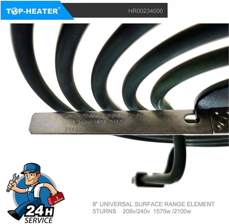 TOP-HEATER MP21YA Electric Stove Burner Replacement - 8 Inch 2100W Range Burner Element for Whirlpool, KitchenAid, Norge - Upgraded 234000 Surface Element Unit (1 Pack) - Image 7