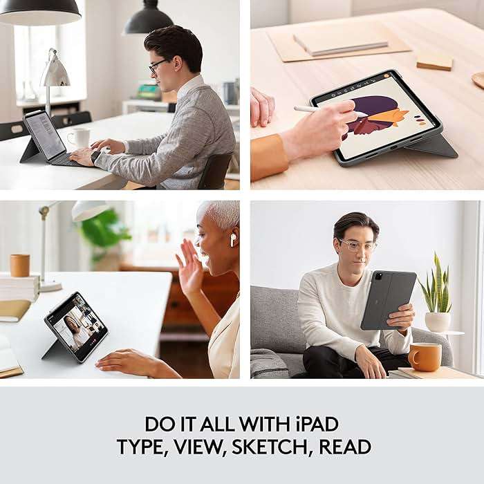 Logitech Combo Touch iPad Pro 11-inch (1st, 2nd, 3rd, 4th gen - 2018, 2020, 2021, 2022) Keyboard Case - Detachable Backlit Keyboard, Click-Anywhere Trackpad - Oxford Gray; USA Layout - Image 2