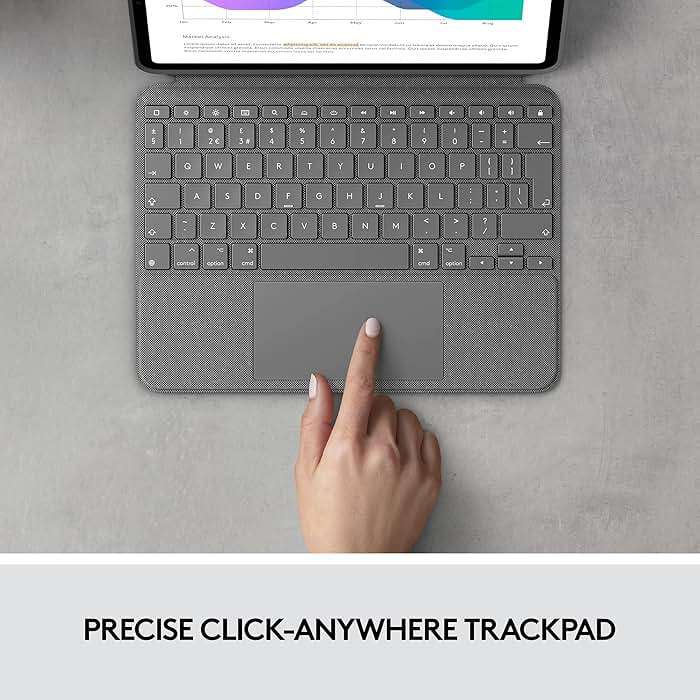 Logitech Combo Touch iPad Pro 11-inch (1st, 2nd, 3rd, 4th gen - 2018, 2020, 2021, 2022) Keyboard Case - Detachable Backlit Keyboard, Click-Anywhere Trackpad - Oxford Gray; USA Layout - Image 4