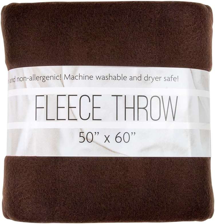 50x60 Throw Blankets, Ultra Soft Hypoallergenic Fleece Fall Throw Blanket for Livingroom, Couch, Chair, Bed, Brown - Image 1