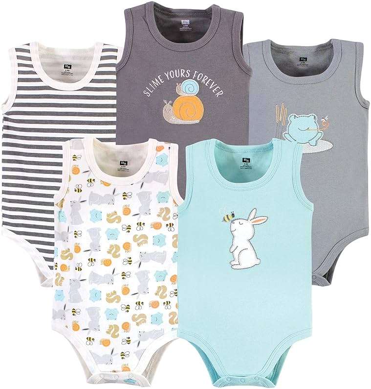 Hudson Baby Unisex Baby Cotton Sleeveless Bodysuits - Image 1
