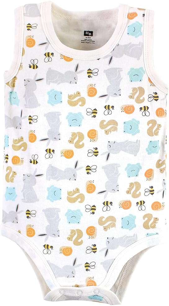 Hudson Baby Unisex Baby Cotton Sleeveless Bodysuits - Image 3