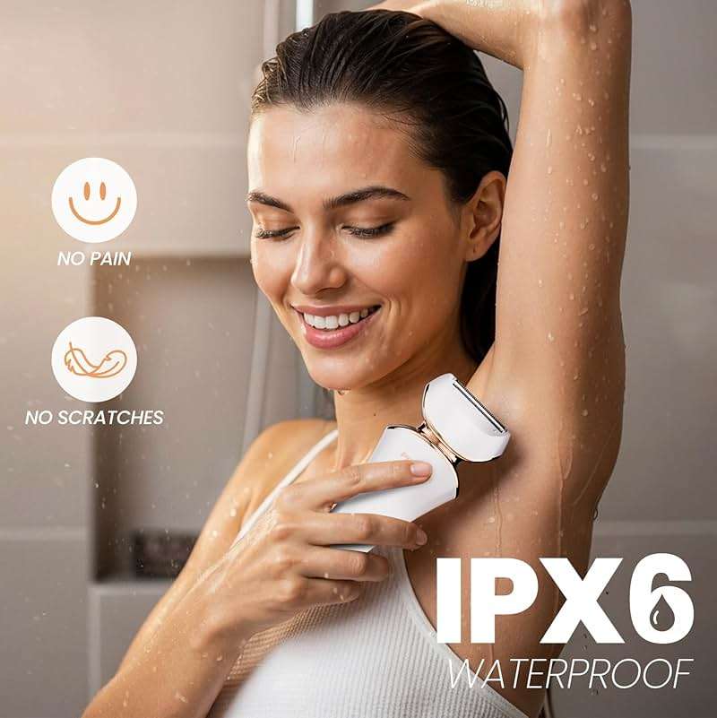 PRITECH Electric Razor for Women - Rechargeable Shaver for Women Portable Lady Shaver for Legs, Arm, Underarms, Bikini, USB Rechargeable, Wet & Dry Waterproof Bikini Trimmer for Woman, Gold - Image 3
