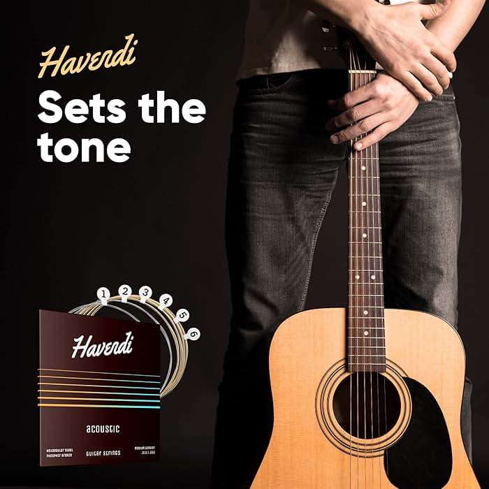 HAVENDI® Acoustic Guitar Strings Phosphor Bronze Coating I Premium Brilliant Sound Quality I Includes 3 Picks - Image 6