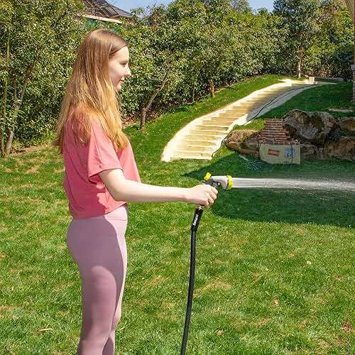 FEVONE Kink Free Garden hose 100 ft, Heavy Duty Water Hose | Flexible Lightweight Hybrid Polymer, 5/8 ID, 600 PSI, Leak-Free, Solid Brass 3/4 GHT Connectors for Lawn, Garden Watering - Image 3