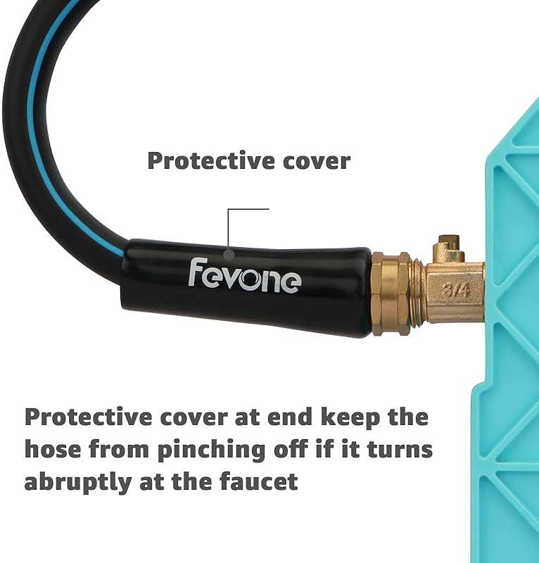 FEVONE Kink Free Garden hose 100 ft, Heavy Duty Water Hose | Flexible Lightweight Hybrid Polymer, 5/8 ID, 600 PSI, Leak-Free, Solid Brass 3/4 GHT Connectors for Lawn, Garden Watering - Image 9