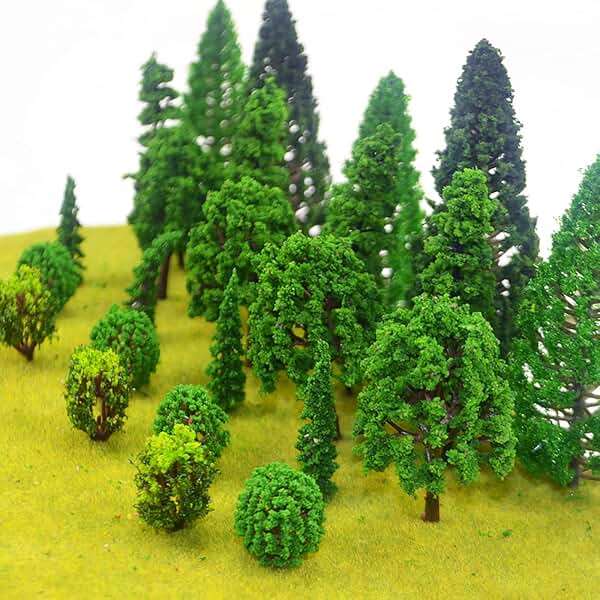 MOMOONNON 25pcs Model Trees Train Scenery Mixed Miniature Trees Artificial Wargame Fake Tree Model Railroad Diorama Supplies Scenery Landscape - Image 4